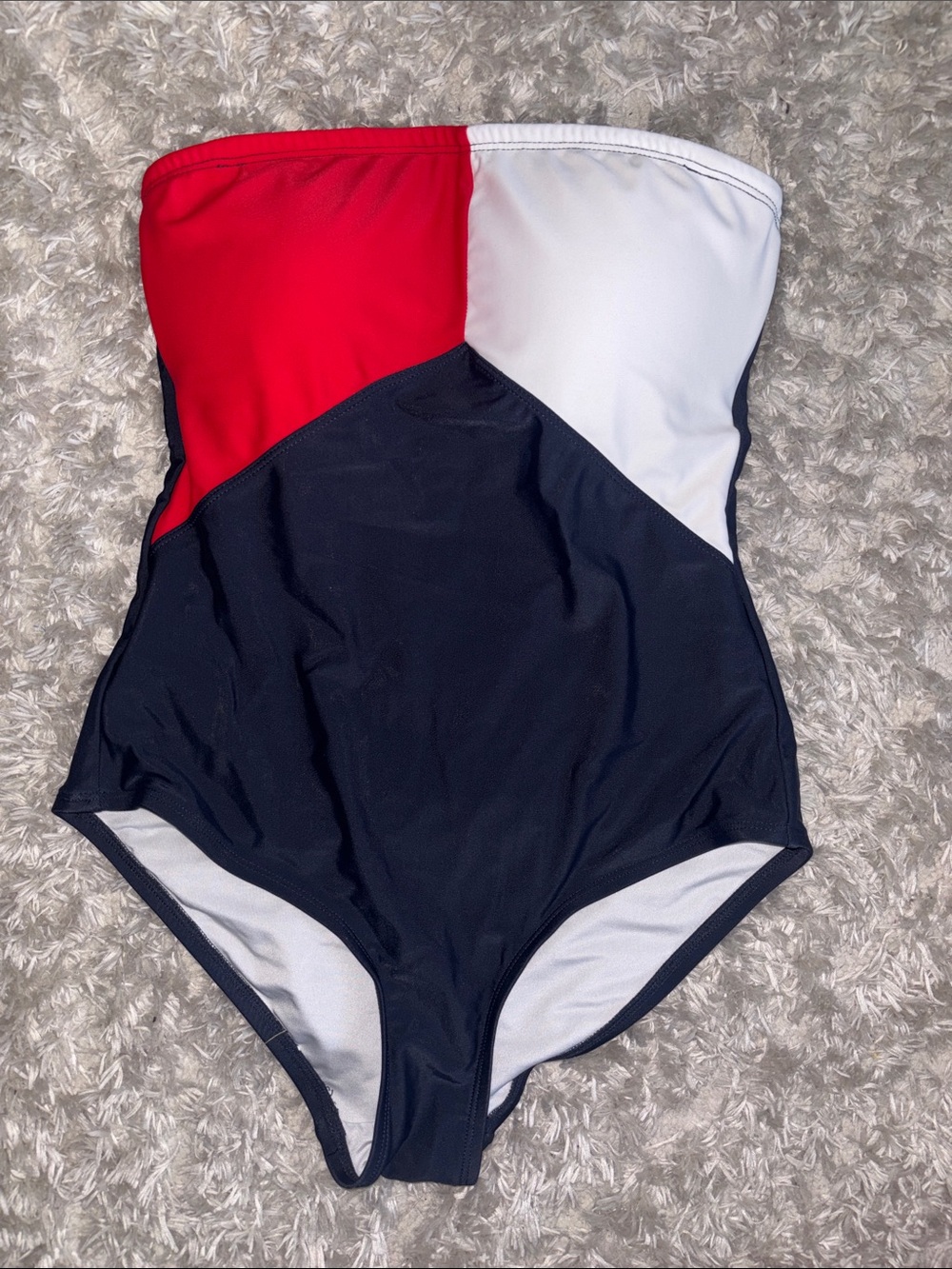 Tommy Hilfiger Red, White & Navy Colorblock One-Piece Swimsuit
